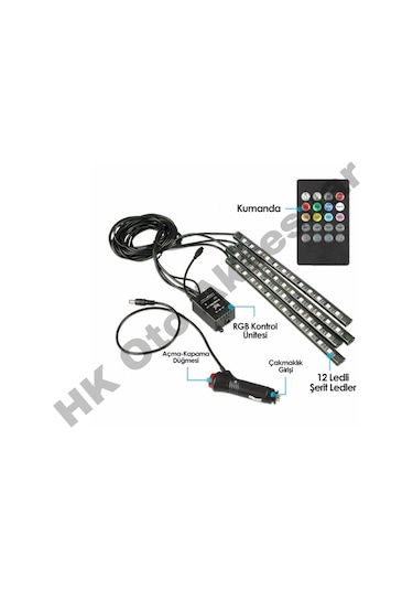 Araç İçi 4 Ayakaltı Led Aydınlatma Tak Çalıştır
