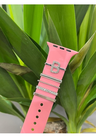 Apple Uyumlu Watch    Kordon Aksesuarı Charm Set B Harfi