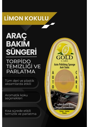 Oto Temizleme Ve Parlatma Süngeri Antistatik, Toz Tutmaz Limon