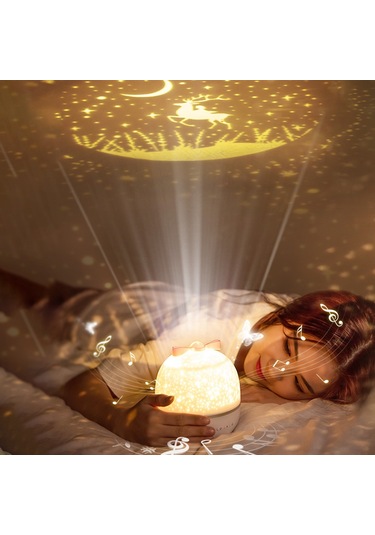 Hfambition Yıldız Gökyüzü Projeksiyonu Led Lamba - Usb Şarjlı/usb Girişli - Müzik Ve Bt Seçenekli