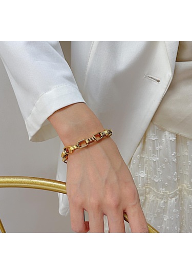 Altın Opk Moda Paslanmaz Çelik Bileklik Altın