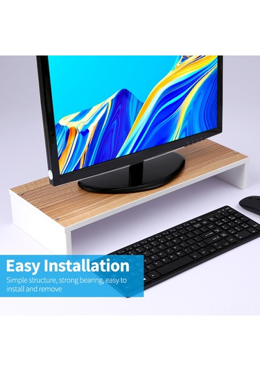 Kangvka Ahşap Monitör Yükseltici Ayak: Klavye Saklama Bölgesi, 30kg Yük Taşıma, Kolay Kurulum - Siyah