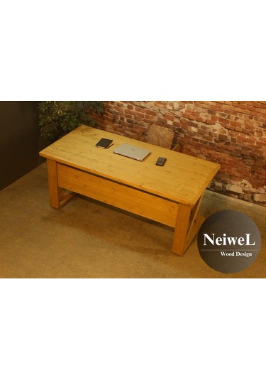 Neiwel Ares Doğal Ahşap Çalışma Ve Ofis Masası-100cm-200cm Açık Ceviz