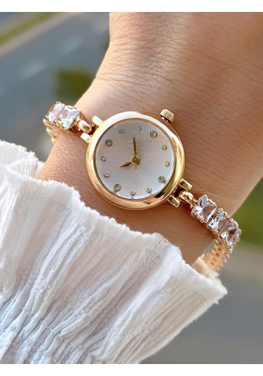 Coliseum Çelik Ve Taşlı Kordon Vintage Seri Küçük Kasa Özel Tasarım Kadın Kol Saati Sp.8933.m1 Sarı