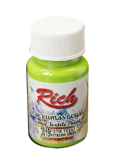 Rich Akrilik Kumaş Boyası 3019 Fıstık Yeşil 50 Cc.