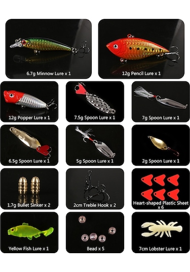 Tenfowee 78 Parça Balık Yemeği Ve İğne Aksesuar Seti - Metal Ve Plastik Malzeme, Balıkçılık Gereç Kutusu Dahil