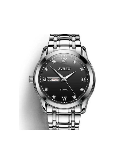 Fastbuy Erkekler İş Aydınlık Çift Takvim Kuvars Saat Siyah Su Geçirmez Çok Renkli Olevs 8691 Çok Renkli