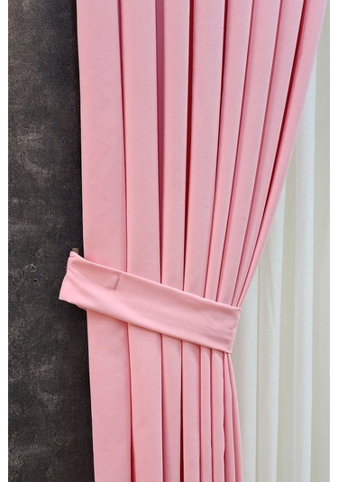 Mosso Fon Perde Düz Renk Pembe