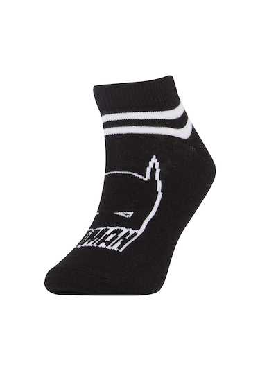 Defacto Erkek Çocuk Batman Pamuklu 3'lü Patik Çorap V6649A6NSKR1 Çok Renkli