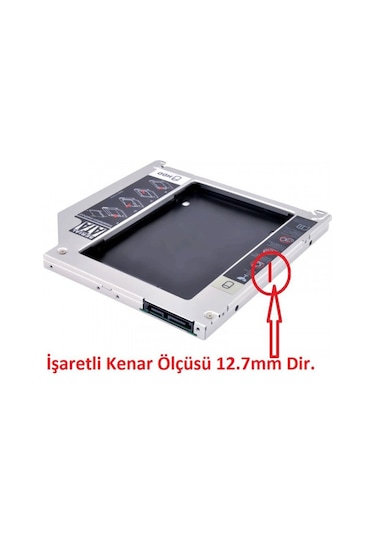DVD Yuvasına Takılan SSD HDD Kutusu 12.7 MM Caddy Kızak