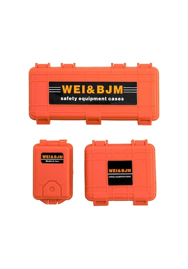 Gajeena 1/10 Ölçekli Araçlar İçin Abs Malzeme Simülasyon Koffer Seti - Trax4, Scx10, 90046, 90047, Rr10 Uyumlu 3'lü Oranj Dekoratif Çanta