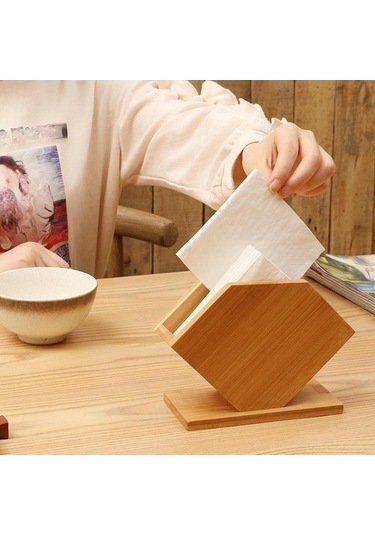 Trendooze Bar Cafe Ahşap Peçete Dispenseri - Daimi Model Ahşap