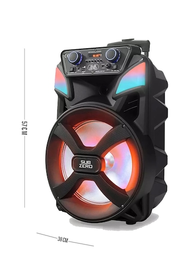Bluetooth Hoparlör Speaker Karaoke Mikrofonlu Süper Bas Hoparlör 2x30w Büyük Boy Tekerlekli 5400mah