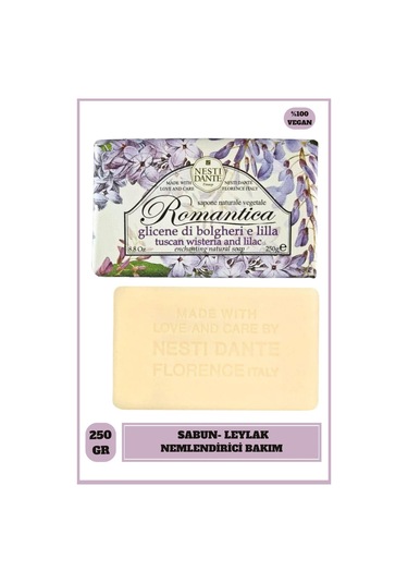 Nesti Dante Romantica Tuscan Wisteria and Lilac Mor Salkım ve Leylak Vegan Bakım Sabun 250 G