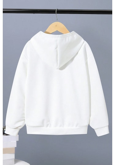 Los Angles Baskılı Erkek - Kız Çocuk Rahat Kalıp Sweatshirt Beyaz