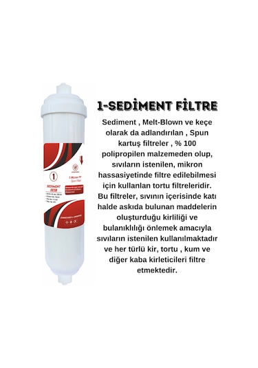 Kapalı Kasa Su Arıtma Cihazları Uyumlu Standart Membranlı 5'li Filtre Seti