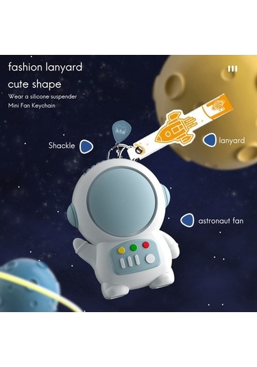Karikatür Astronot El Mini Fan Taşınabilir Yapraksız Sessiz Usb Şarj Fanı Ev Ofis Okul Için Mavi 7t0h7w Var Ayaklı Mavi 20 Adetten Az