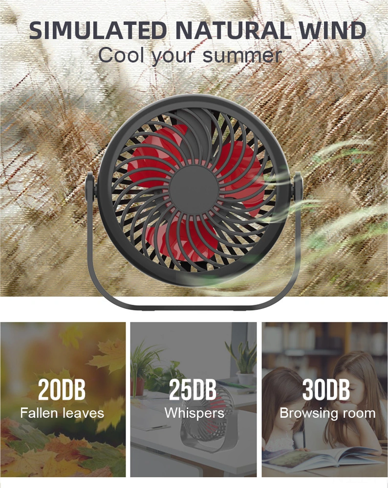 Padalink Mini Masa Fanı - Beyaz, 3 Hız Ayarı, 360 Döner Kafa, 2000mah Pil, 5-8 Saat Süre, Sessiz Dc Motor, Usb Şarjlı, Ofis/dormada Kullanıma Uygun