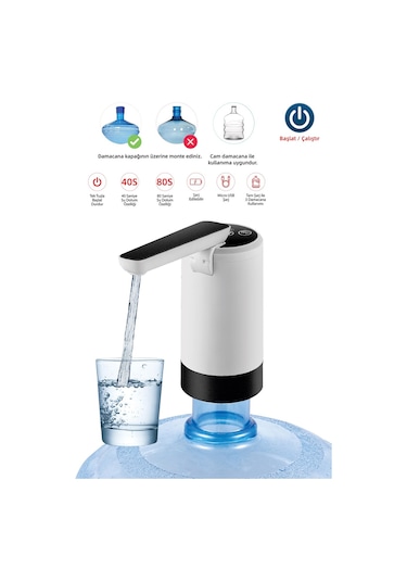 İthink WP-150 Sarjlı Damacana Su Pompası Beyaz