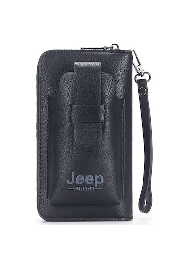 Jeep Buluo Erkek El Çantası Büyük Kapasiteli Çoklu Kart Erkek Cep Telefonu Çantası Tek Fermuarlı Taşınabilir Erkek Çanta Cüzdanı 001