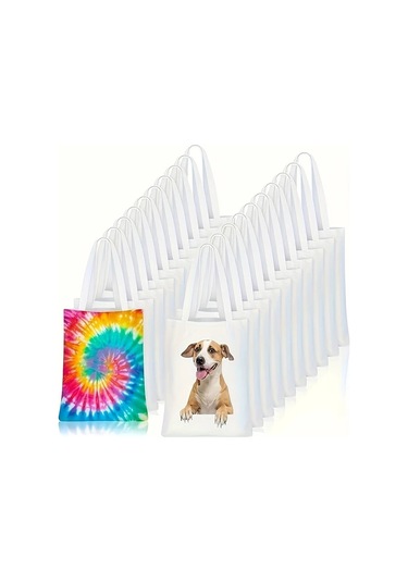 Willowhaven 12 Adet Bej Sublimasyon Çanta 12.2x14.2 İnç Dıy Dekorasyon Alışveriş Çantası