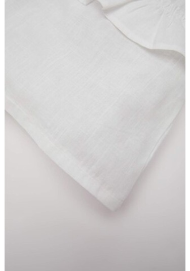 DeFacto Kız Bebek Bisiklet Yaka Flamlı Poplin Kısa Kollu Bluz E2849A525SMWT32 Beyaz DeFacto Kız Bebek Bisiklet Yaka Flamlı Poplin Kısa Kollu Bluz E2849A525SMWT32 Beyaz