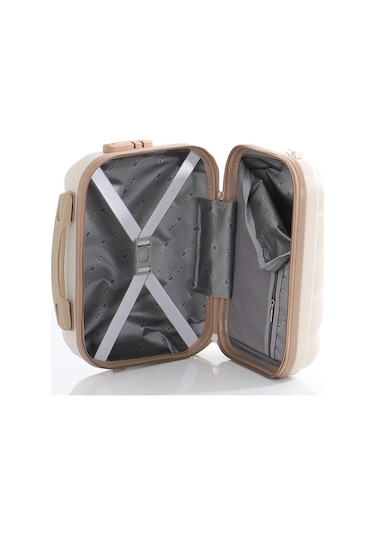 Polipropilen 4'lü Valiz Seti V305 Beyaz - Kahverengi