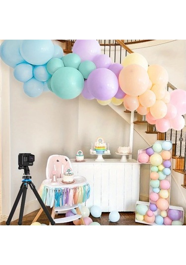 Willowhaven Renkli 63 Parça Pastel Balon Seti - Düğün Doğum Günü Dekorasyonu Renkli