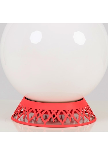 Taçlı Küre Abajur Pembe