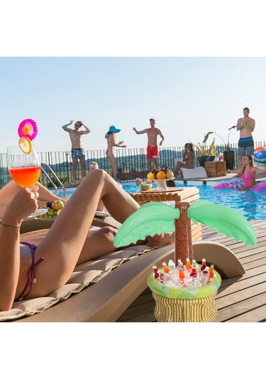 Mufunye Hafif Pvc Ağac Şekilli Sıcakken Serinletici, Deniz/pool Partileri İçin İçecekler Ve Buz Saklama Kabı, Havalandırılabilir Taşınabilir