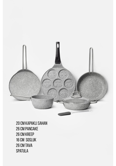 You 7 Parça Kahvaltı Seti Gri