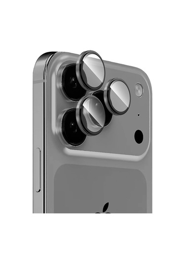 Apple Uyumlu iPad iPhone 17 Pro Zore Mikro Kamera Lens Koruyucu Gri