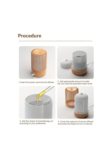 Techbloom Beyaz Renk Soundwave Teknolojili 7 Renk Led Aromaterapi Difuzoru Nemlendirici 150ml Usb Mini Yogalik Ofis Kafes Tasarim