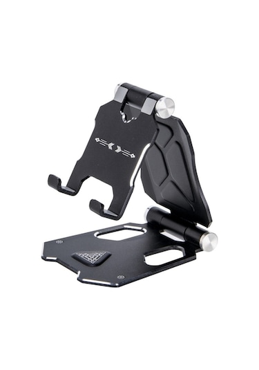 G55 Ayarlanabilir Braket Büyük Boyutlu Katlanır Masaüstü Cep Telefonu Tutucusu Siyah