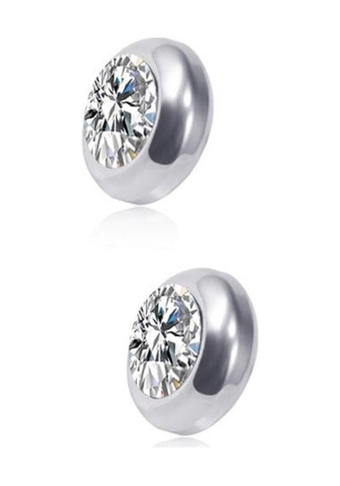 Beyaz Kadın Küpe Kişilik Dekoratif Hip Hop Köpüklü Mavi Rhinestone Unisex Tarzı Küpe Takı Aksesuarları Beyaz