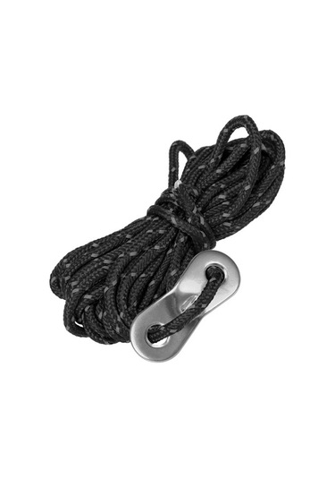 Pazly 6'lı Çadır İpi Seti - 3mm Yansıtmalı, Ayarlanabilir Alüminyum Klipsli Siyah Kamp İpi Siyah