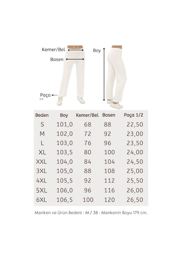 Extra Yumuşak Uzun Viskon Pantolon Home&outdoor-krem Krem
