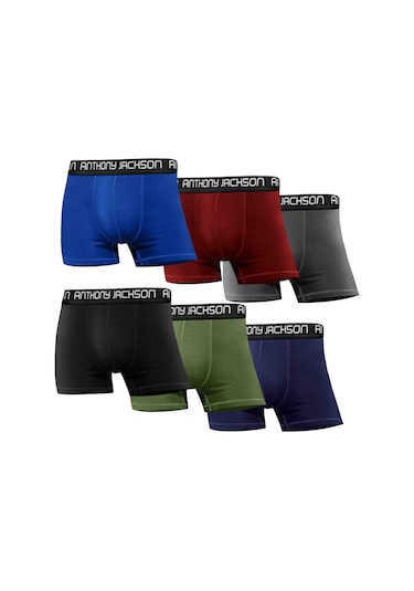 Anthony Jackson Merlin Likralı Premium Erkek Boxer 6'lı - Çok Renkli