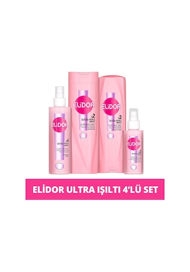 Elidor Ultra Işıltı Yoğun Parlaklık Saç Bakım Seti 4'lü
