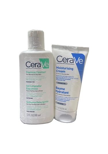 Cerave Set - Köpüren Cleanser 88 Ml + Moisturising Cream Kuru Ve Çok Kuru Ciltler İçin 50 Ml
