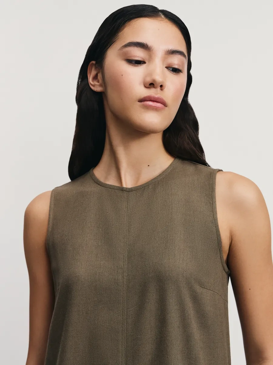 Zarına Yazlık Mini Günlük Düğmesiz Elbise 371654315 Khaki