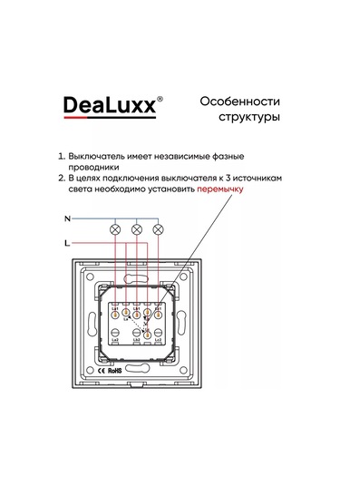 Dealuxx Cam Çerçeveli 3 Tuşlu Anahtar 194482433