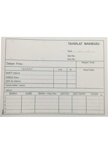 Dilman Tahsilat Makbuzu Otokopili 3 Nüsha 6 Lı Paket