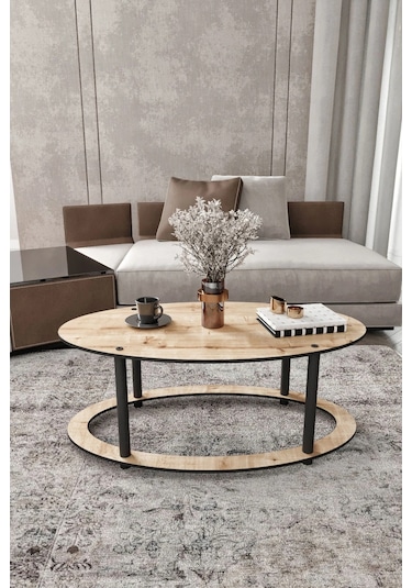 Hole Elips Orta Sehpa Meşe Meşe