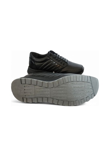 Gerçek Deri Akıllı Bağcıklı Tam Oropedik Erkek Ayakkabı Siyah