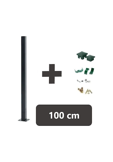 Dekorafence 100 Cm Panel Çit Direği Antrasit 5 Adet Aksesuarl