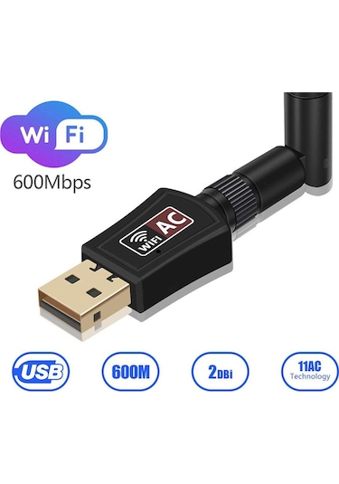 Juo Db600Ac Dual Band 600Mbps USB Wi-Fi Kablosuz Alıcı Ağ Adaptörü