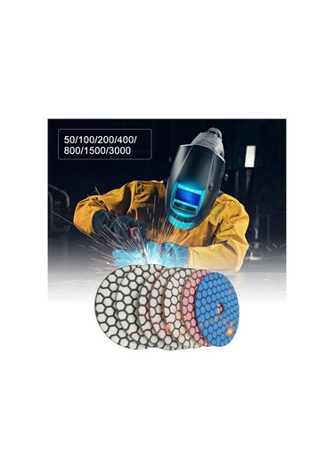 7 Adet 4 Inç Set Islak Kuru Elmas Parlatma Pedleri E10335