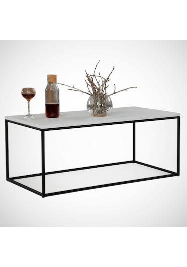 Cosco Beyaz Orta Sehpa Metal & Beyaz Orta Masa / Metal Ayaklı