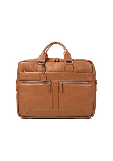 Hakiki Deri Unisex Evrak Çantası Laptop Bölmeli 15.6\" Inç-132132 Siyah